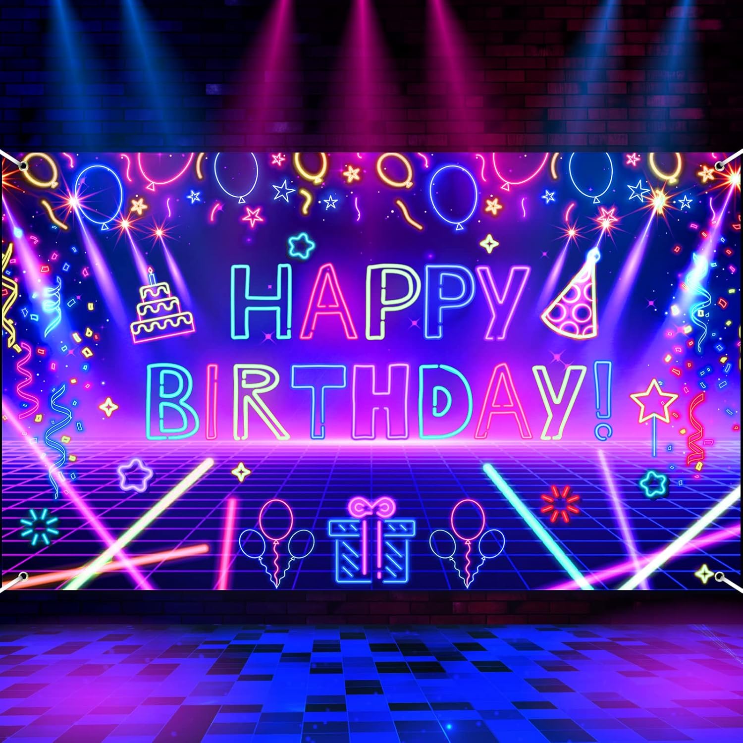 Let'S Party Event Supply - Latar Belakang Fotografi Neon Bersinar Dekorasi