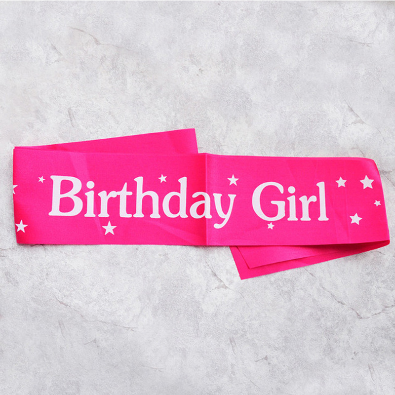 Birthday Sash Glitter - Korset bahu pita anak perempuan ulang