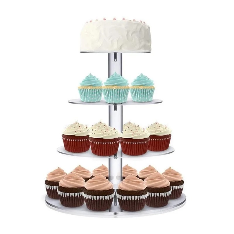 Cupcake Stand Tier - Tempat Kue Kering Akrilik Transparan 3-5