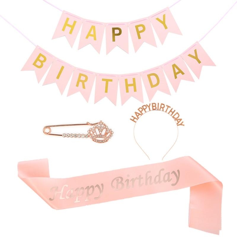 Birthday Sash Glitter - G92D 4 Buah Dekorasi Pesta Ulang