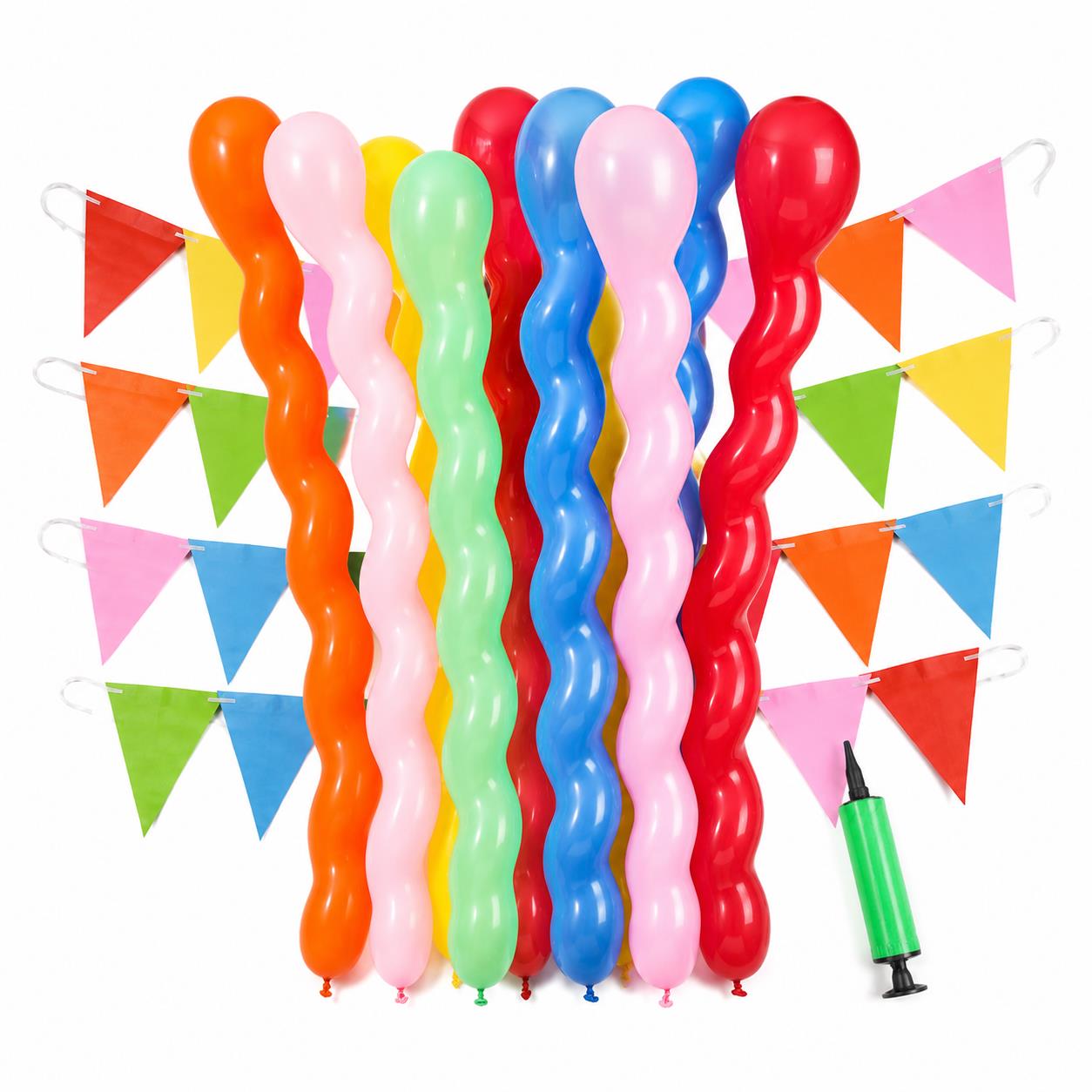 Balloon Pump Hand - 50/100/200 Buah Balon Spiral dengan Pompa