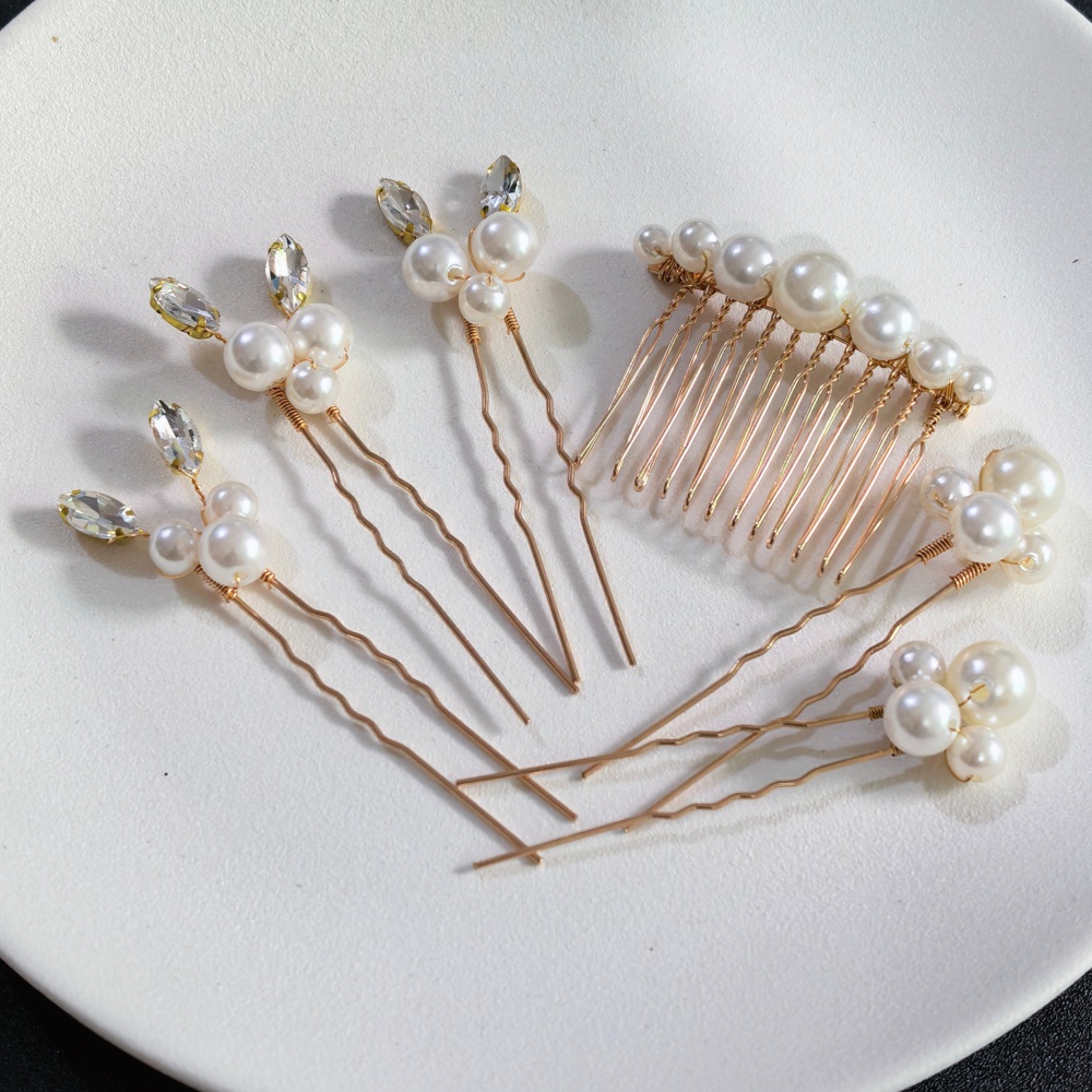 Event Suppliers - Set Sisir Jepit Rambut Kristal Mutiara