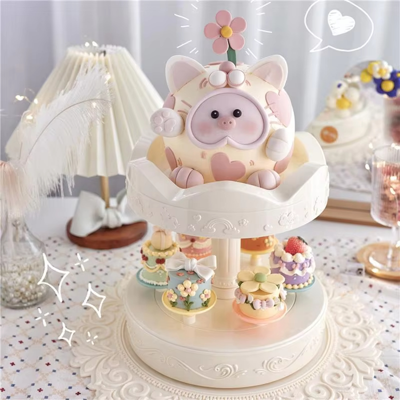 Cupcake Stand Tier - 2-tier otomatis berputar dudukan kue Sushi