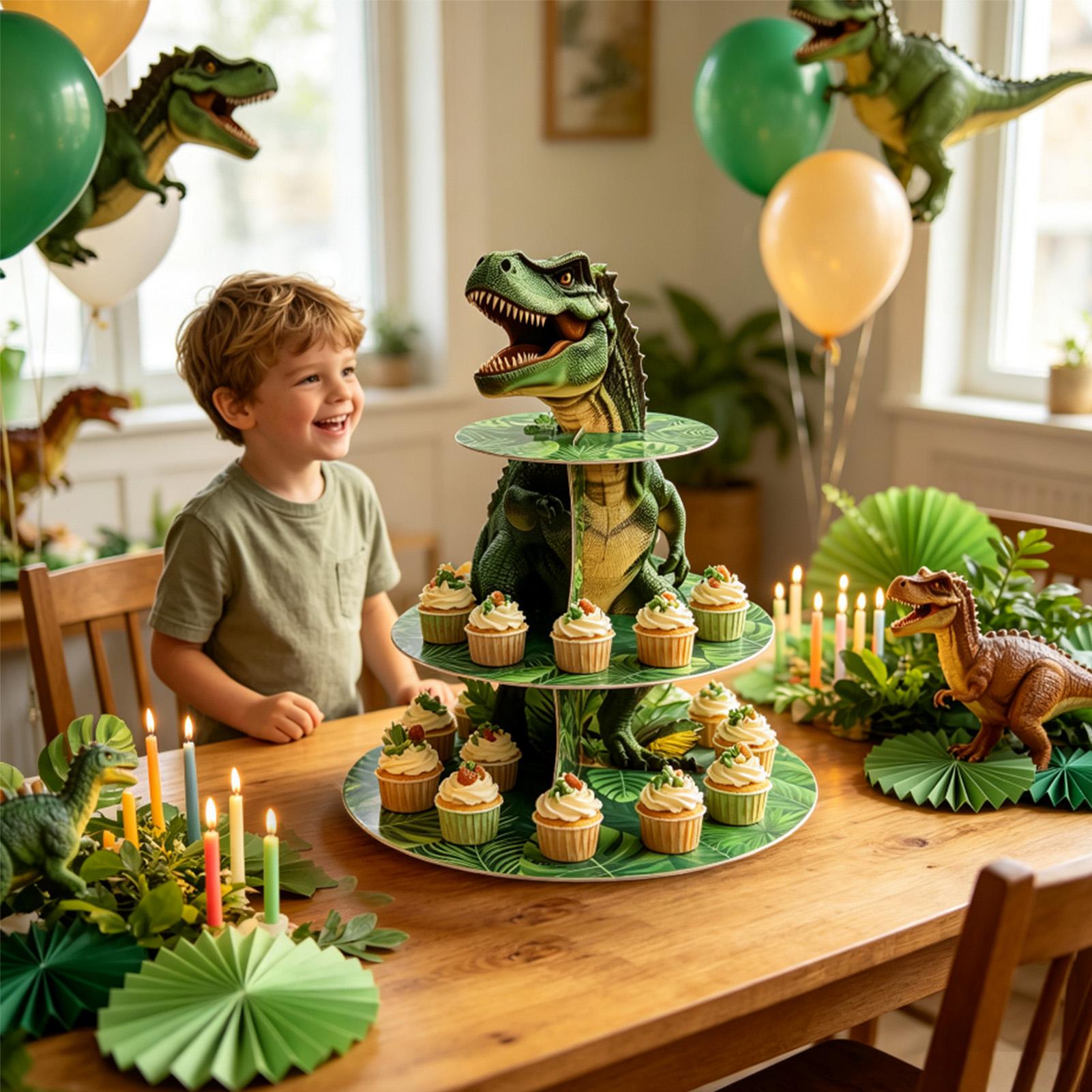Rak Kue 3 Tingkat Bentuk Dinos - Cupcake Stand Tier ulasan dan harga
