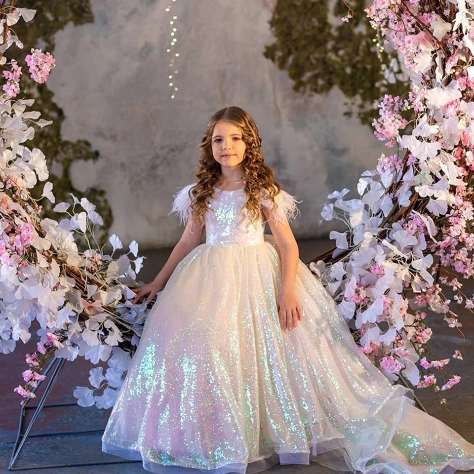 Gaun Gadis Bunga Berkilau Khus - Birthday Sash Glitter ulasan dan harga