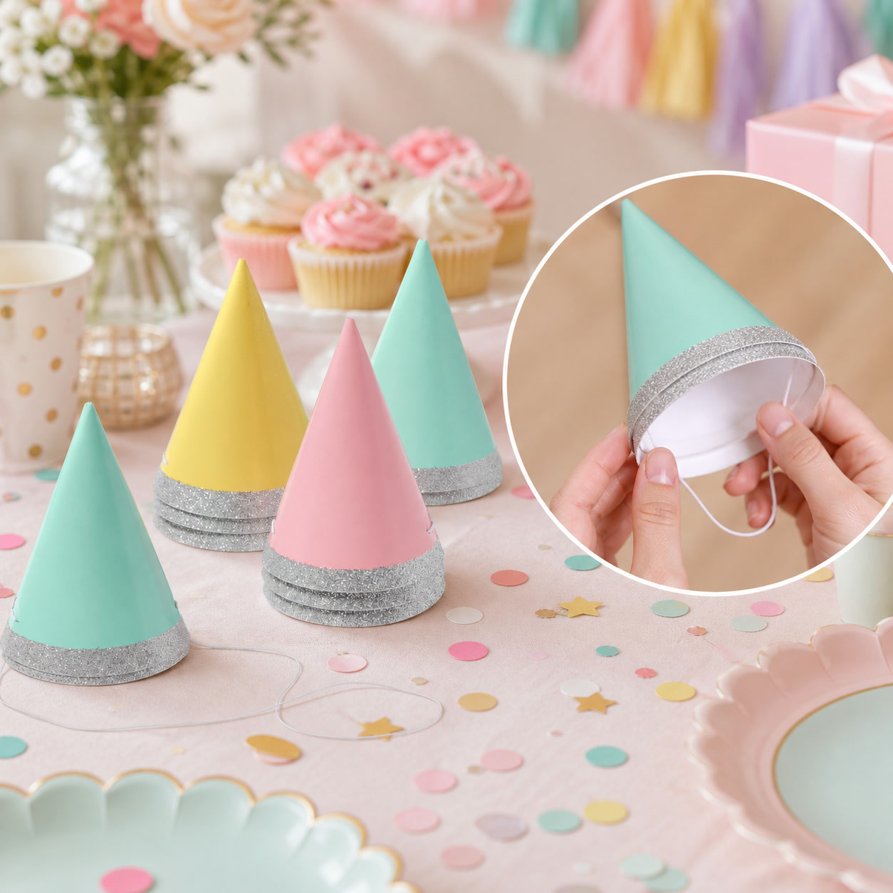 10 buah Topi Pesta Mini Glitte - Party Hat Cone ulasan dan harga