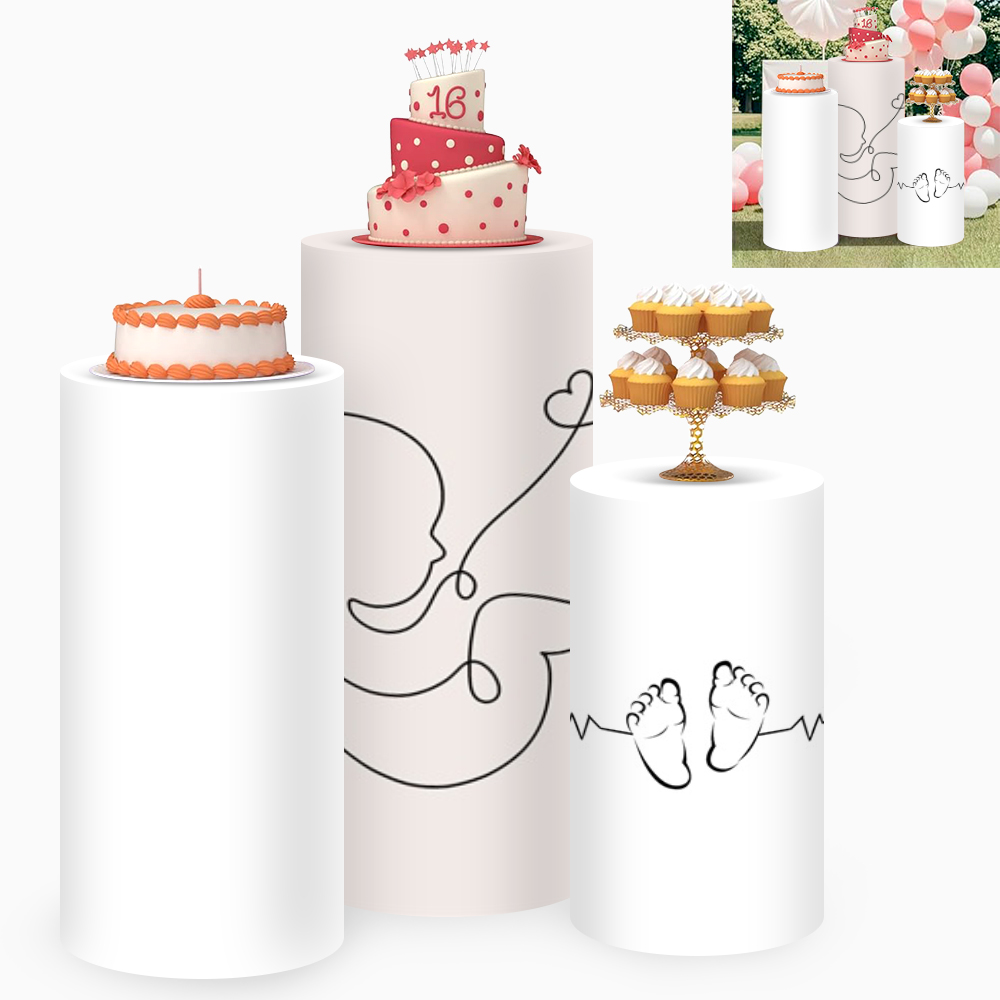 Yeele 3 Buah Penutup Silinder  - Dessert Table Backdrop ulasan dan harga