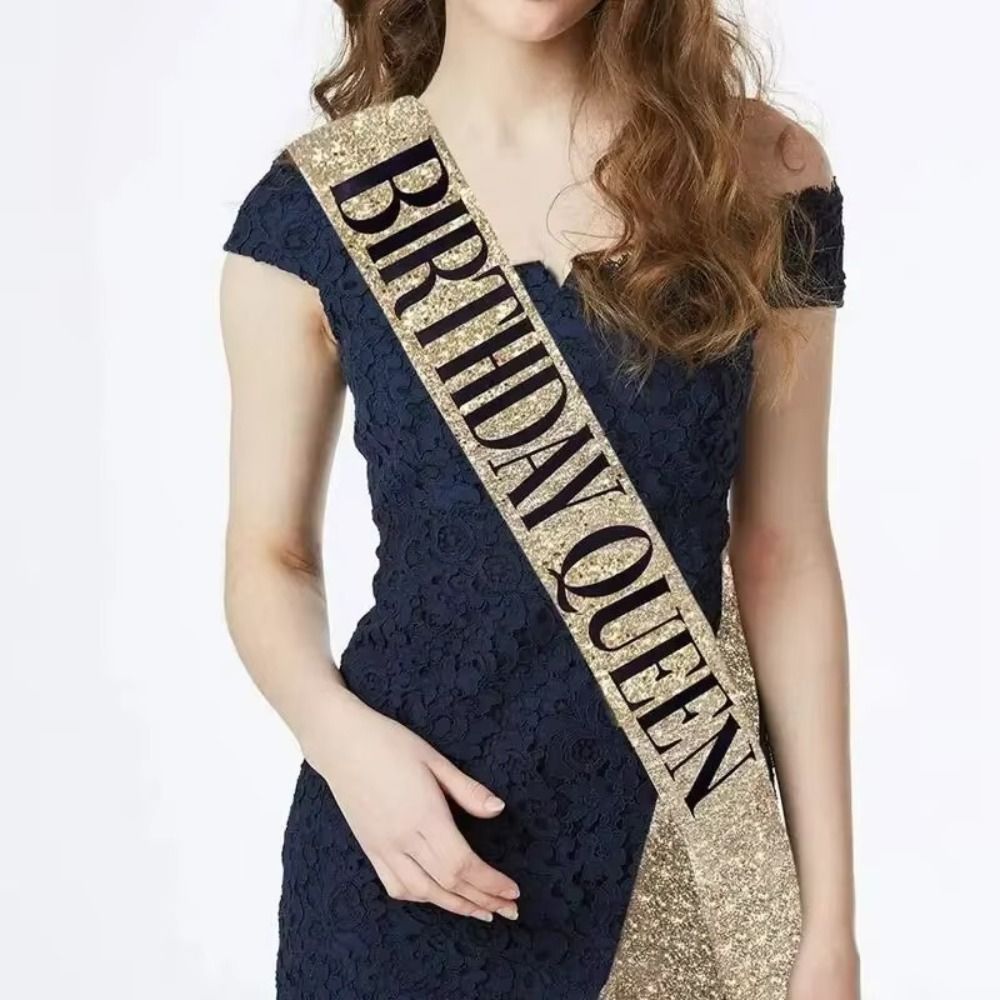 2Pcs/Set Mahkota Pesta Ulang T - Birthday Sash Glitter ulasan dan harga