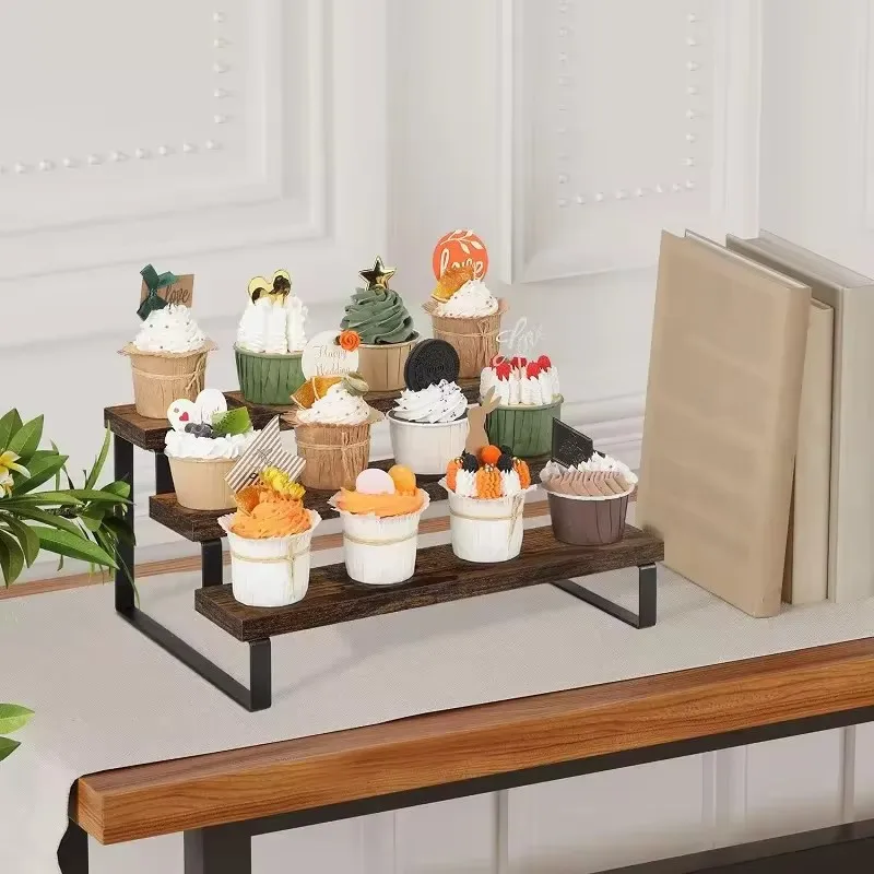 Rak Pajangan Kayu 3 Tingkat un - Cupcake Stand Tier ulasan dan harga