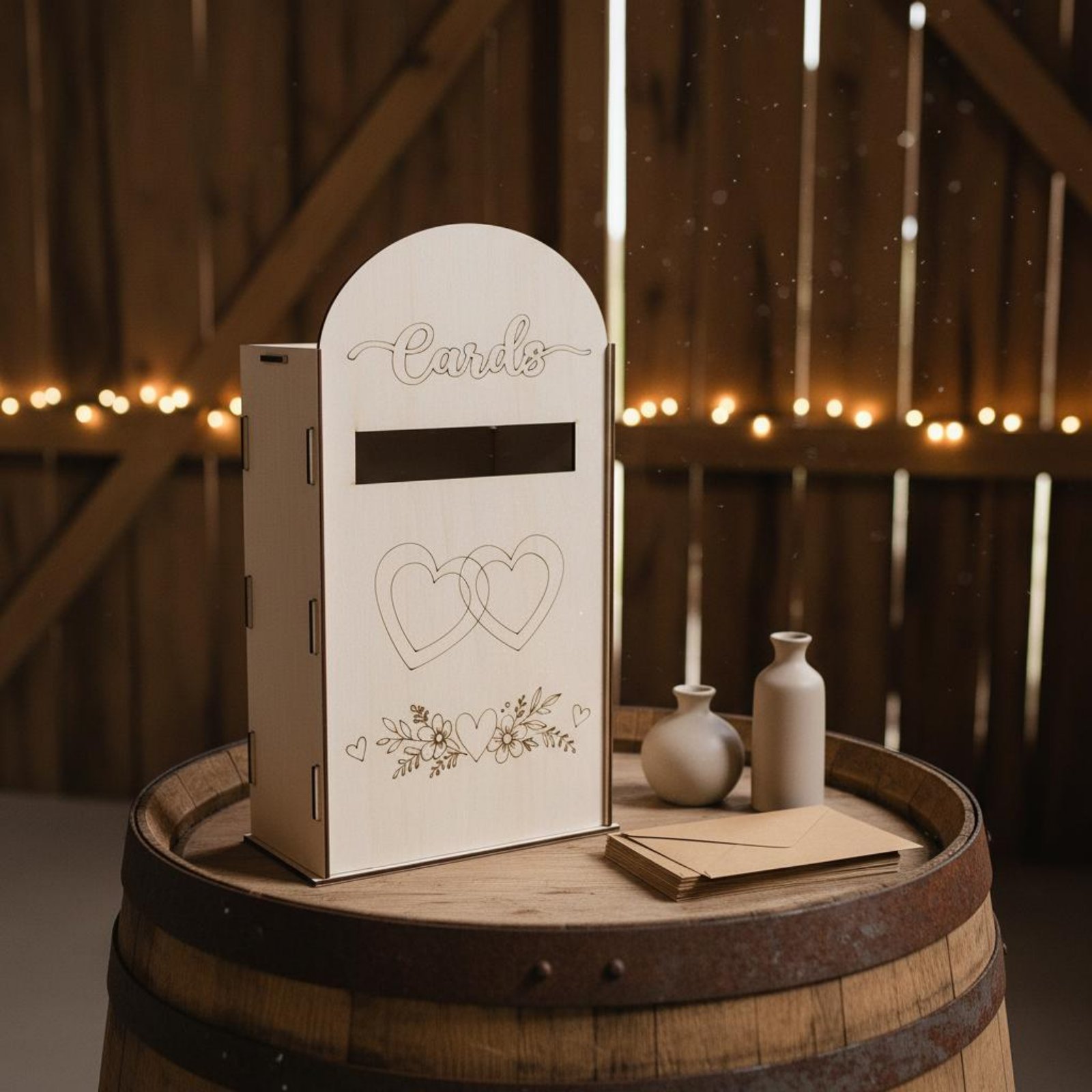 Kotak Kartu Pernikahan Kayu De - Event Party Box ulasan dan harga
