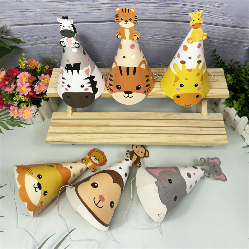 6 Buah Topi Kertas Hewan Hutan - Party Hat Cone ulasan dan harga