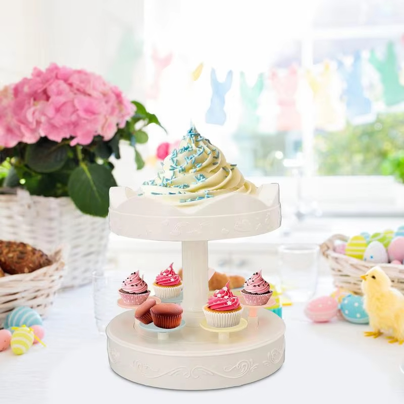 2-tier otomatis berputar duduk - Cupcake Stand Tier ulasan dan harga