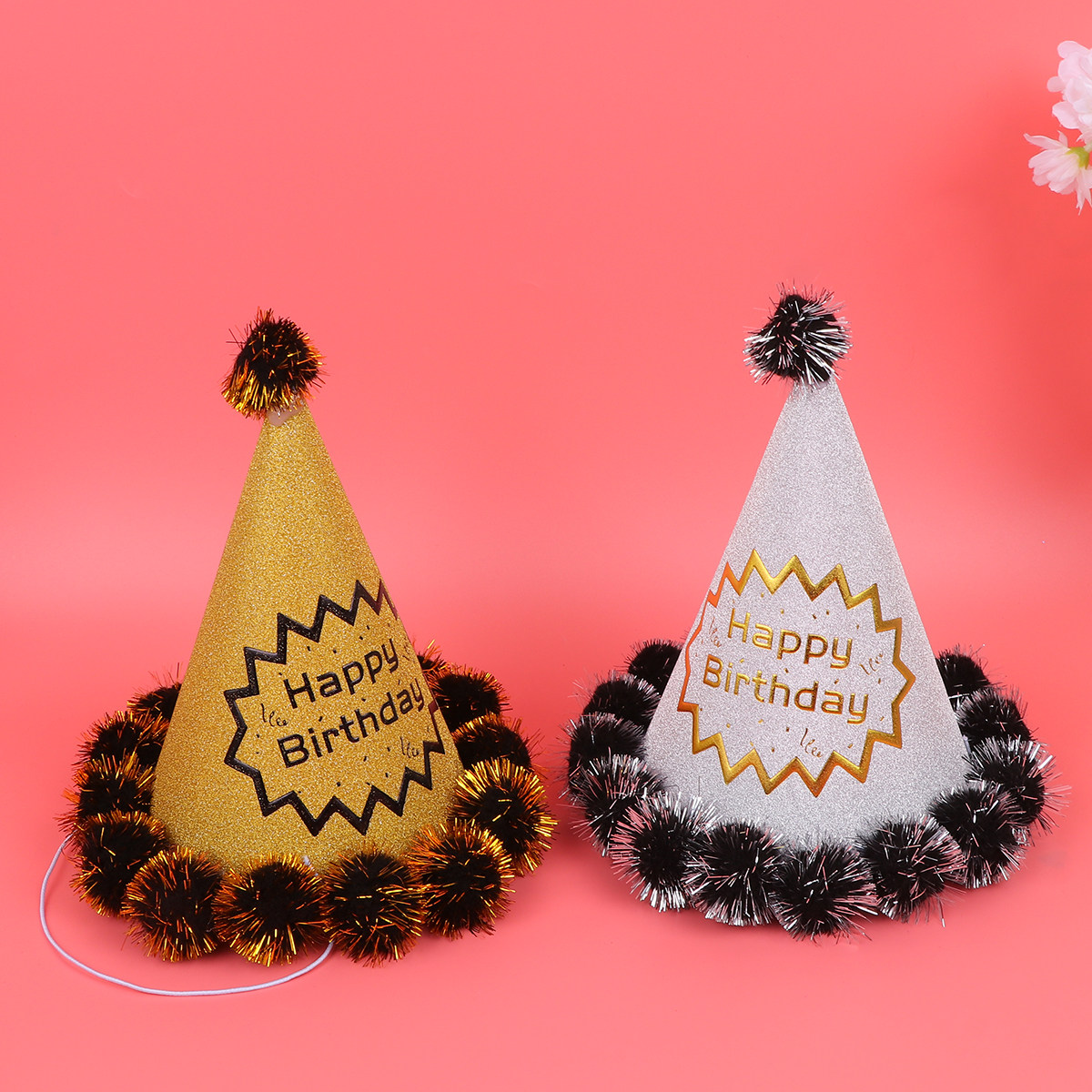 4 buah topi ulang tahun berkil - Party Hat Cone ulasan dan harga