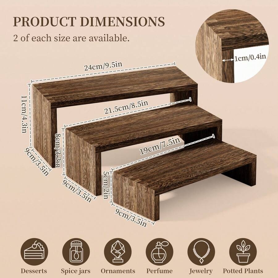 6 Buah Stand Display Kayu, Sta - Cupcake Stand Tier ulasan dan harga