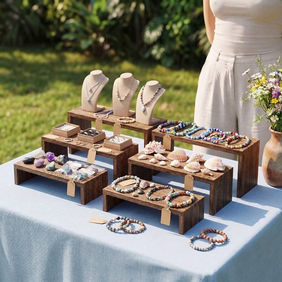 6 Buah Stand Display Kayu, Sta - Cupcake Stand Tier ulasan dan harga