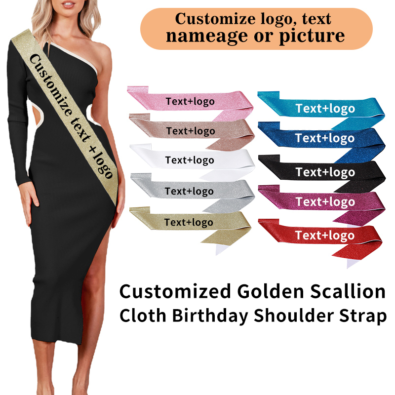 Diy kustom Glitter Satin Sash  - Birthday Sash Glitter ulasan dan harga