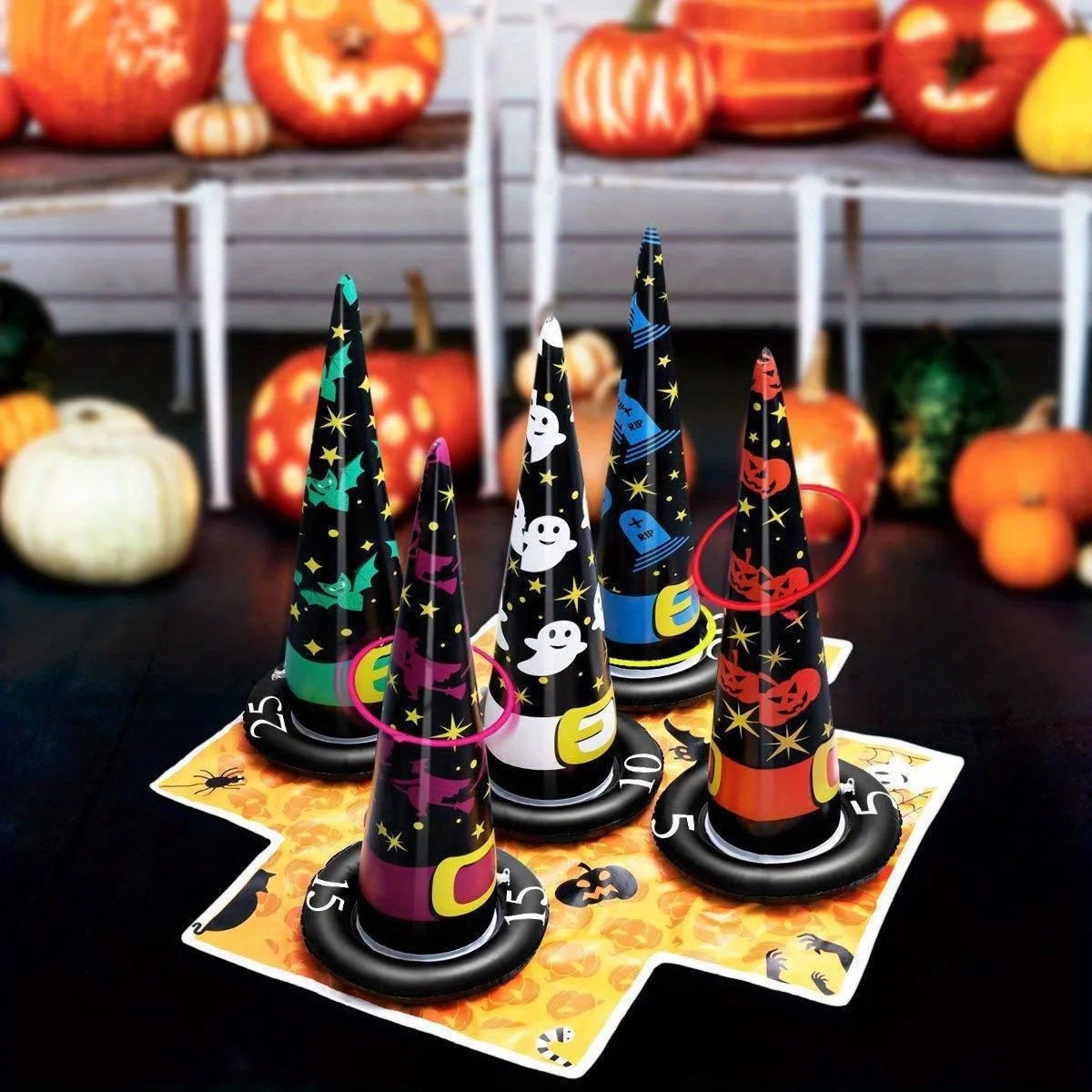 1-10Set Set Cincin Lempar Tiup - Party Hat Cone ulasan dan harga